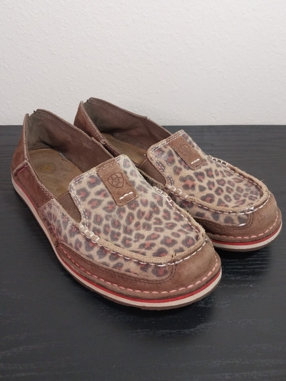 Ariat Women’s Cruiser Brown Leopard Print Slip-On Casual Shoes Size 7.5B